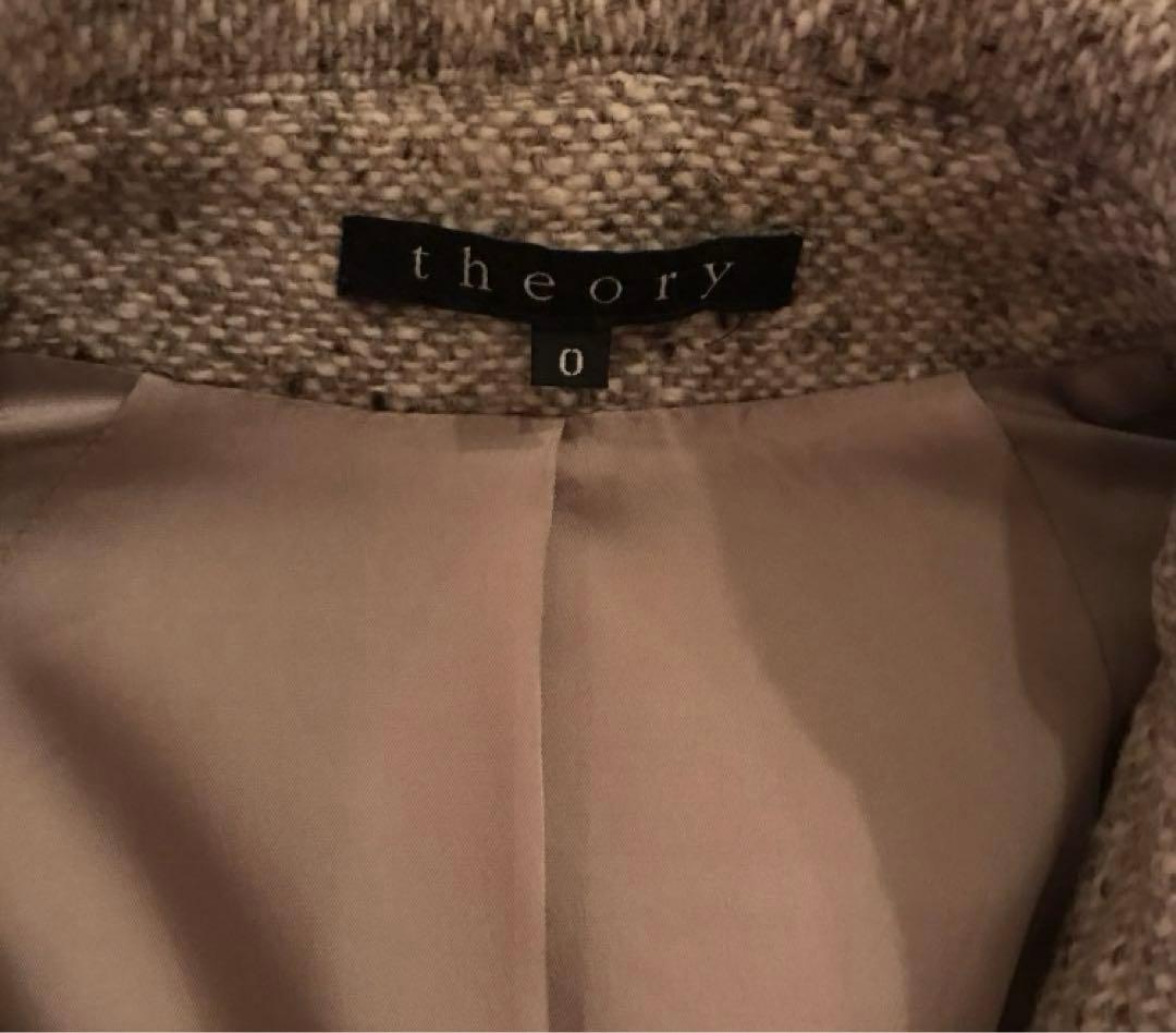 ツイードコート theory セオリー　ロングコート　Aラインコート