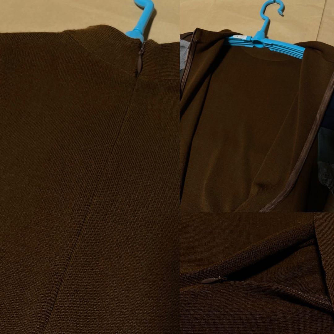 BLUE LABEL CRESTBRIDGE ニットワンピース 38 袖チェック