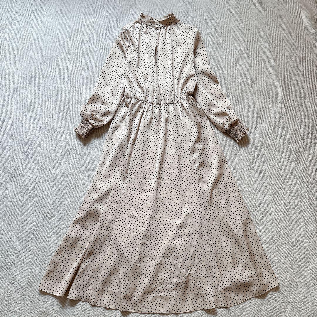 美品✨アナイ現行　サテンドット ボウタイワンピース　2way　36