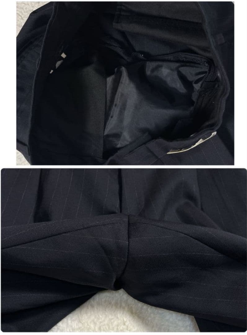 美品 ブルックスブラザーズ セットアップ ブラック ストライプ ウール Ｌ