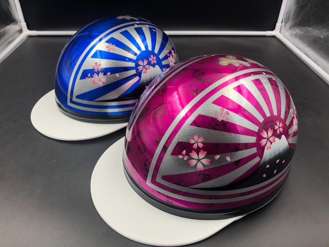 コルク半　カスタム　富士日章　三つボタン　ピンクブルー　ラップ　ラメ　桜　セット