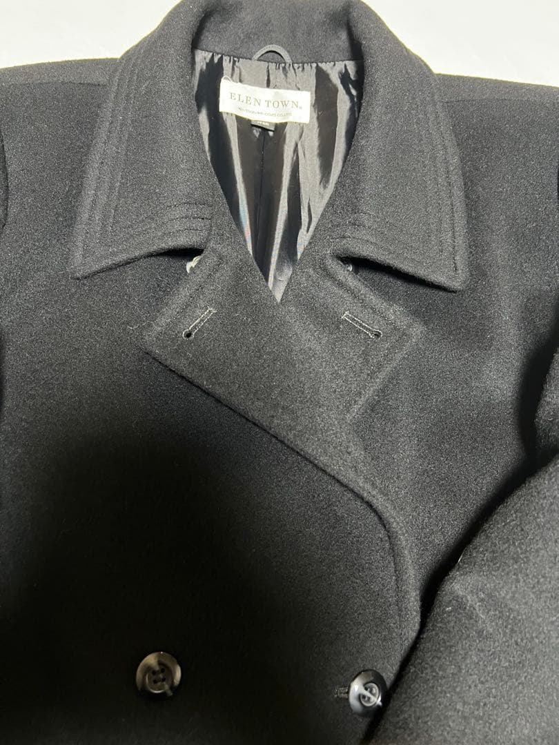 《新品》ELEN TOWN 17号　カシミア　ミドル丈　コート　大きいサイズ　黒