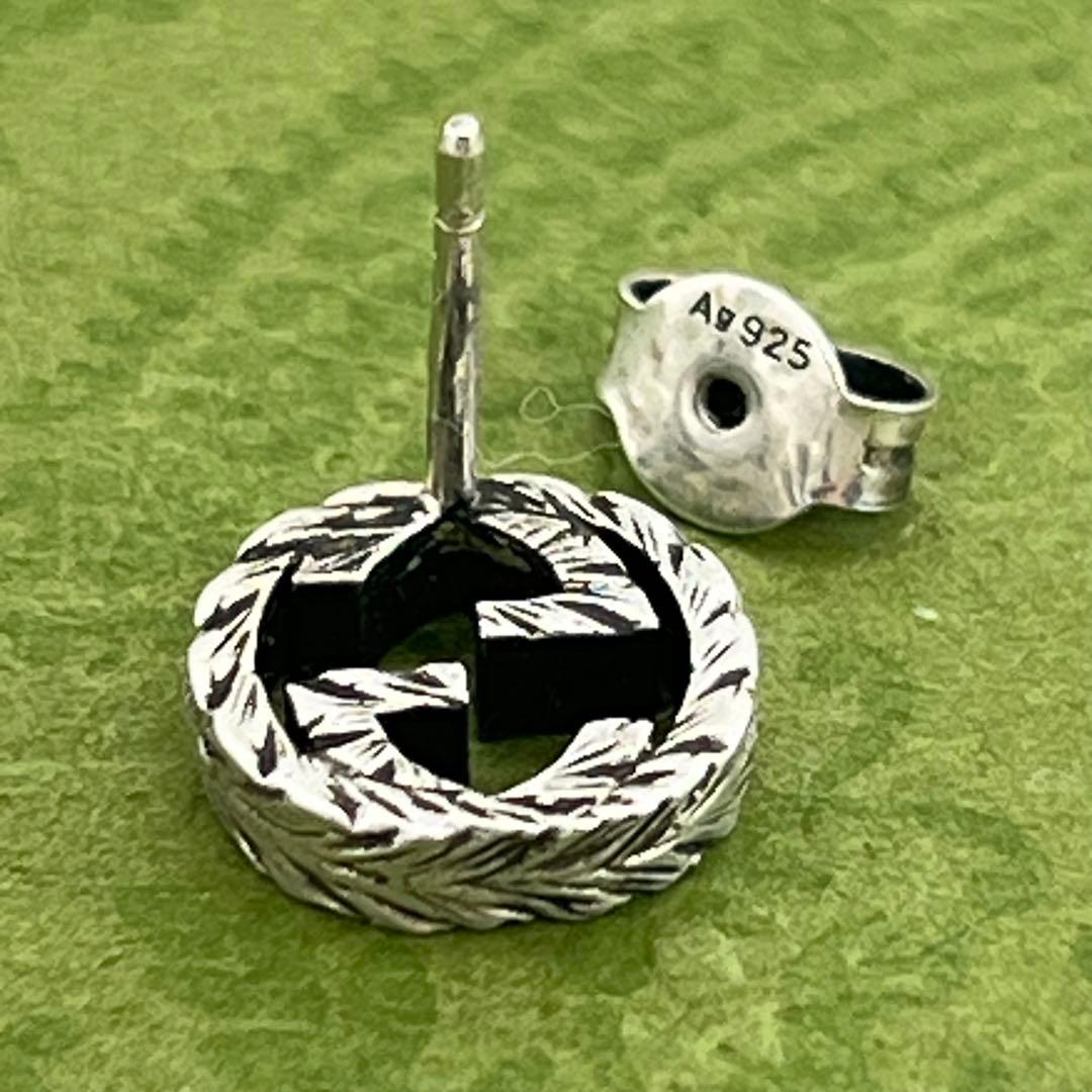 GUCCI インターロッキングg シルバー925 片耳 スタッズピアス 0501