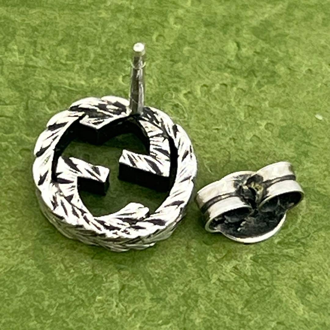 GUCCI インターロッキングg シルバー925 片耳 スタッズピアス 0501