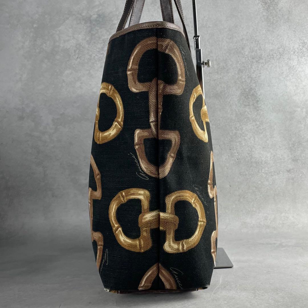 入手困難✨ グッチ トムフォード期 トートバッグ ホースビット柄 キャンバス 黒