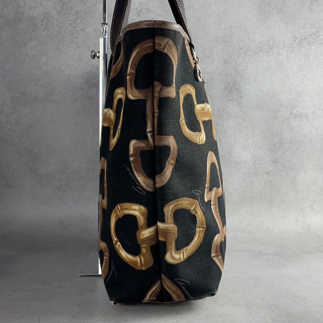 入手困難✨ グッチ トムフォード期 トートバッグ ホースビット柄 キャンバス 黒