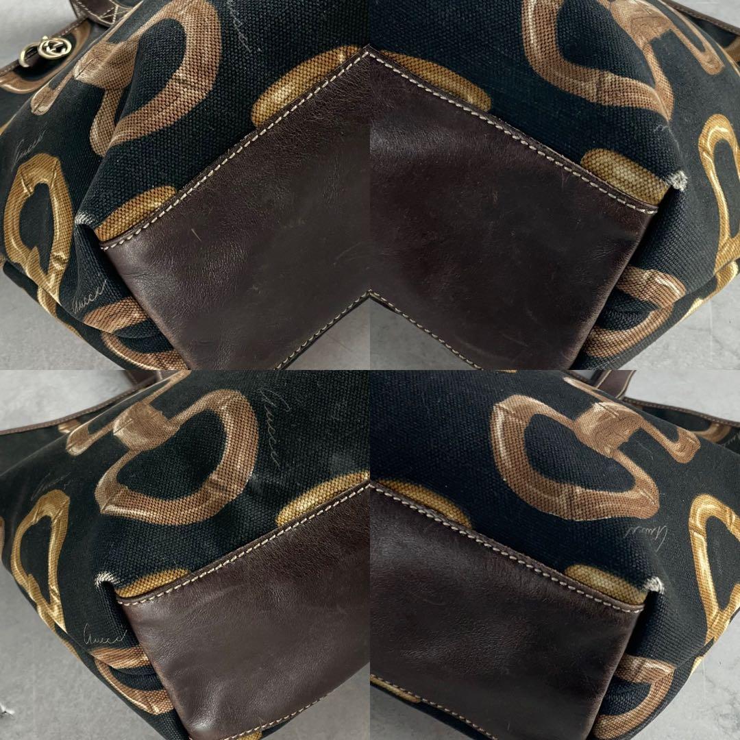 入手困難✨ グッチ トムフォード期 トートバッグ ホースビット柄 キャンバス 黒