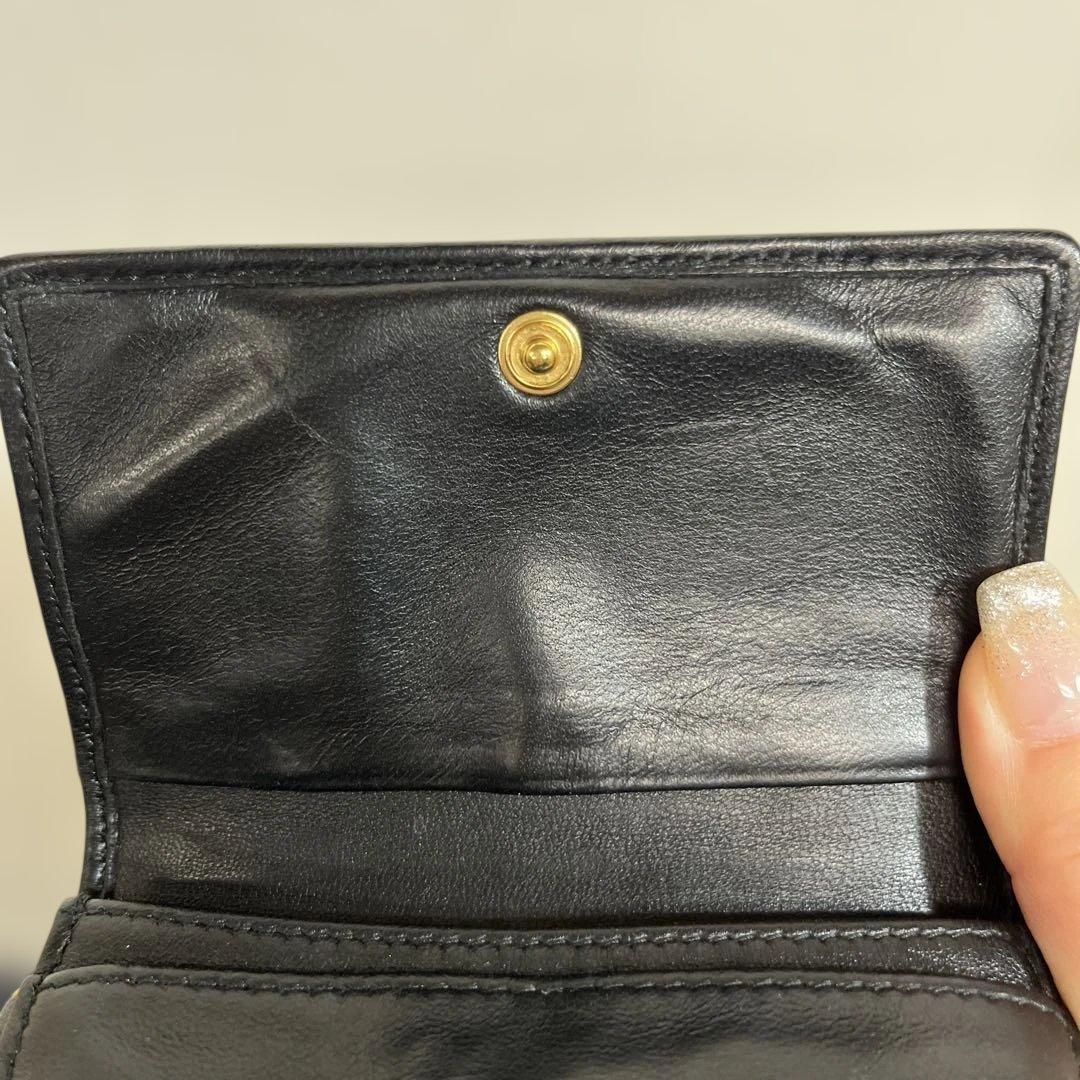ミュウミュウ カードケース 名刺入れ マテラッセ ロゴ金具 レザー 黒