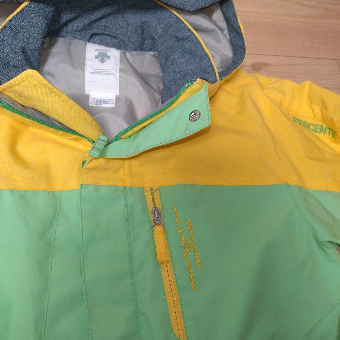 美品 DESCENTE 子ども用スキーウェア イエロー/グリーン160