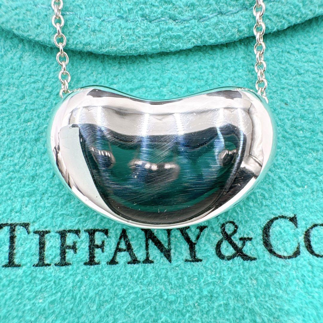 美品 オールドティファニー ビーン ラージ ネックレス シルバー925