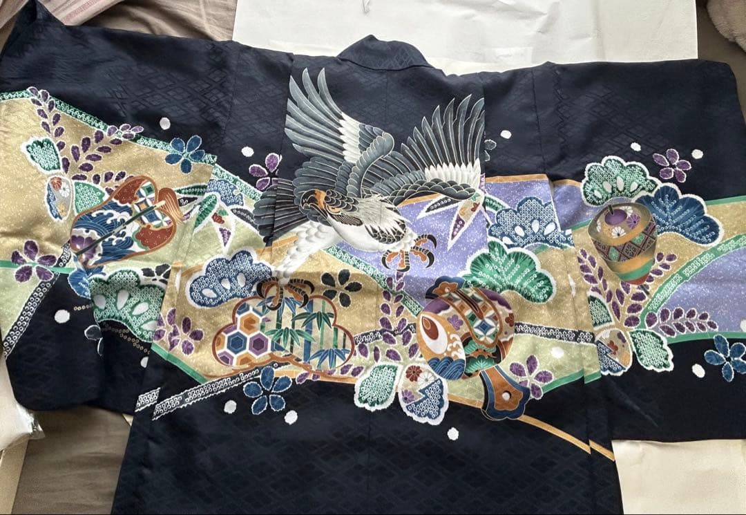 七五三 フルセット 5歳男の子用 （扇子なし）　紺色系