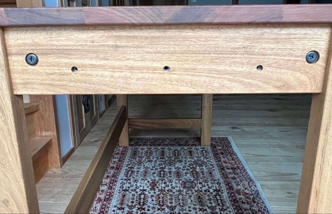 楠 天然無垢 デスク リボス社塗装 学習机 橋詰家具製 ラスク 110cm