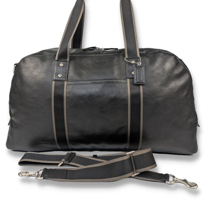 【美品】COACH ボストンバッグ 2way レザー ブラック 大容量 コーチ