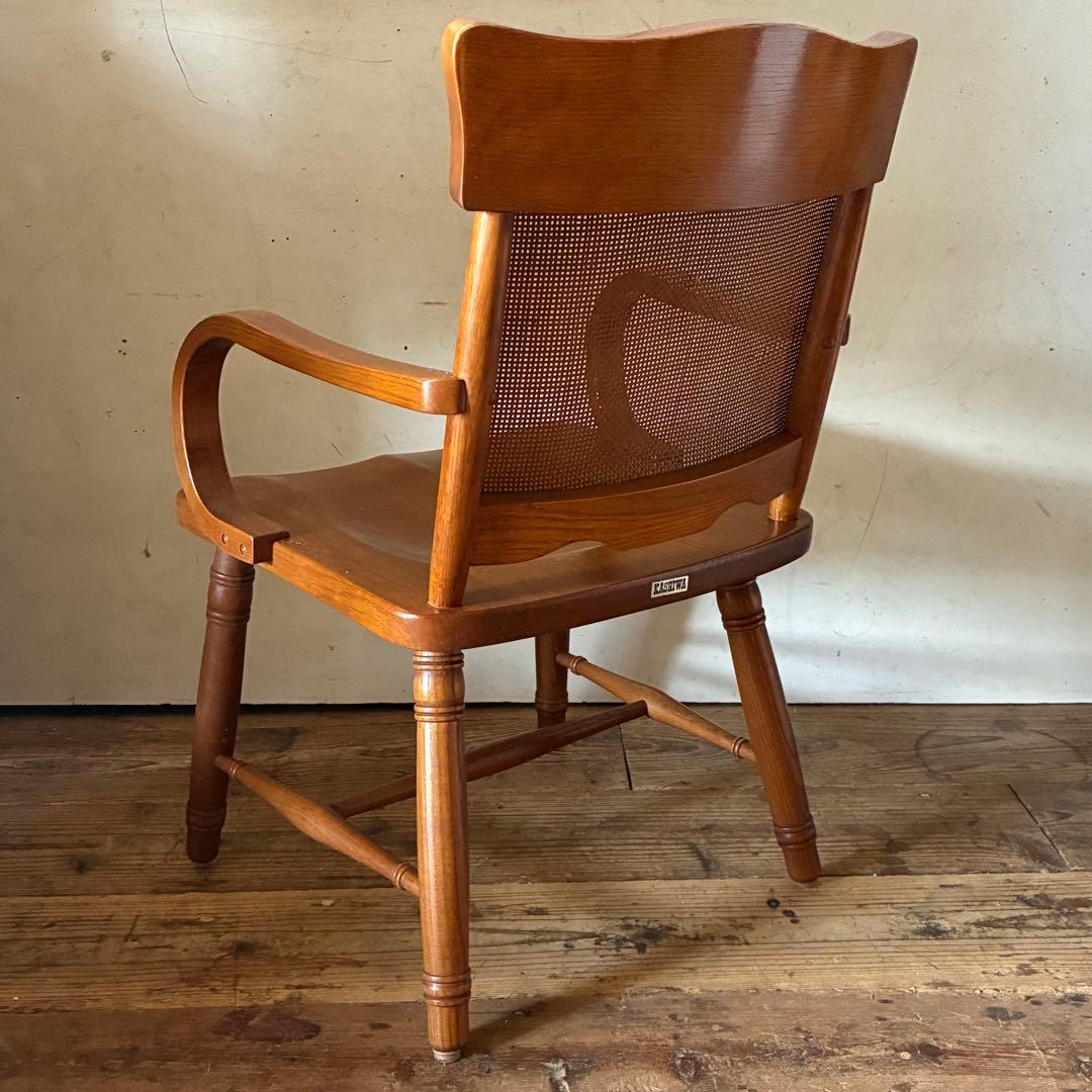 柏木工 ヴィンテージ ダイニング アームチェア ラタン B品 no2
