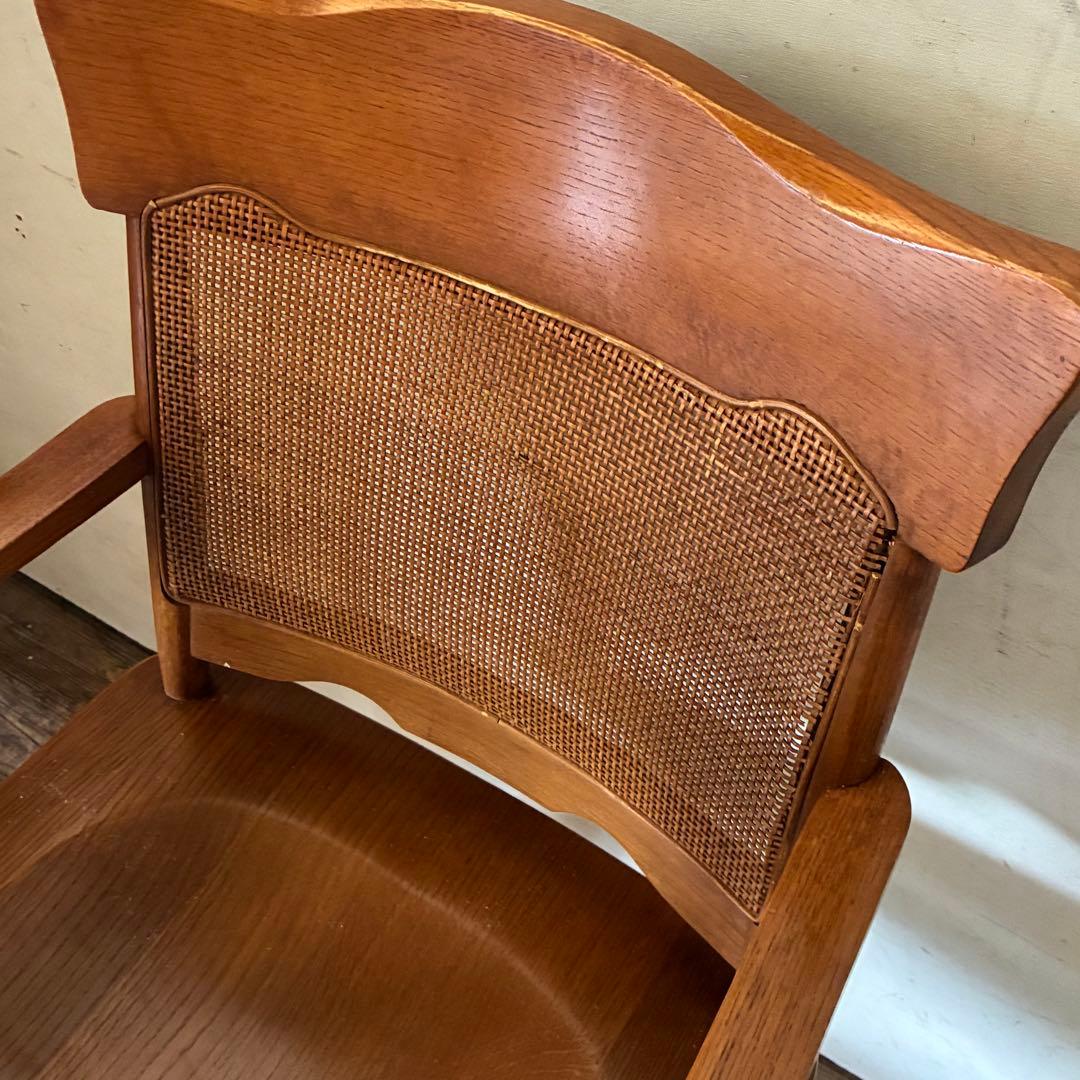 柏木工 ヴィンテージ ダイニング アームチェア ラタン B品 no2