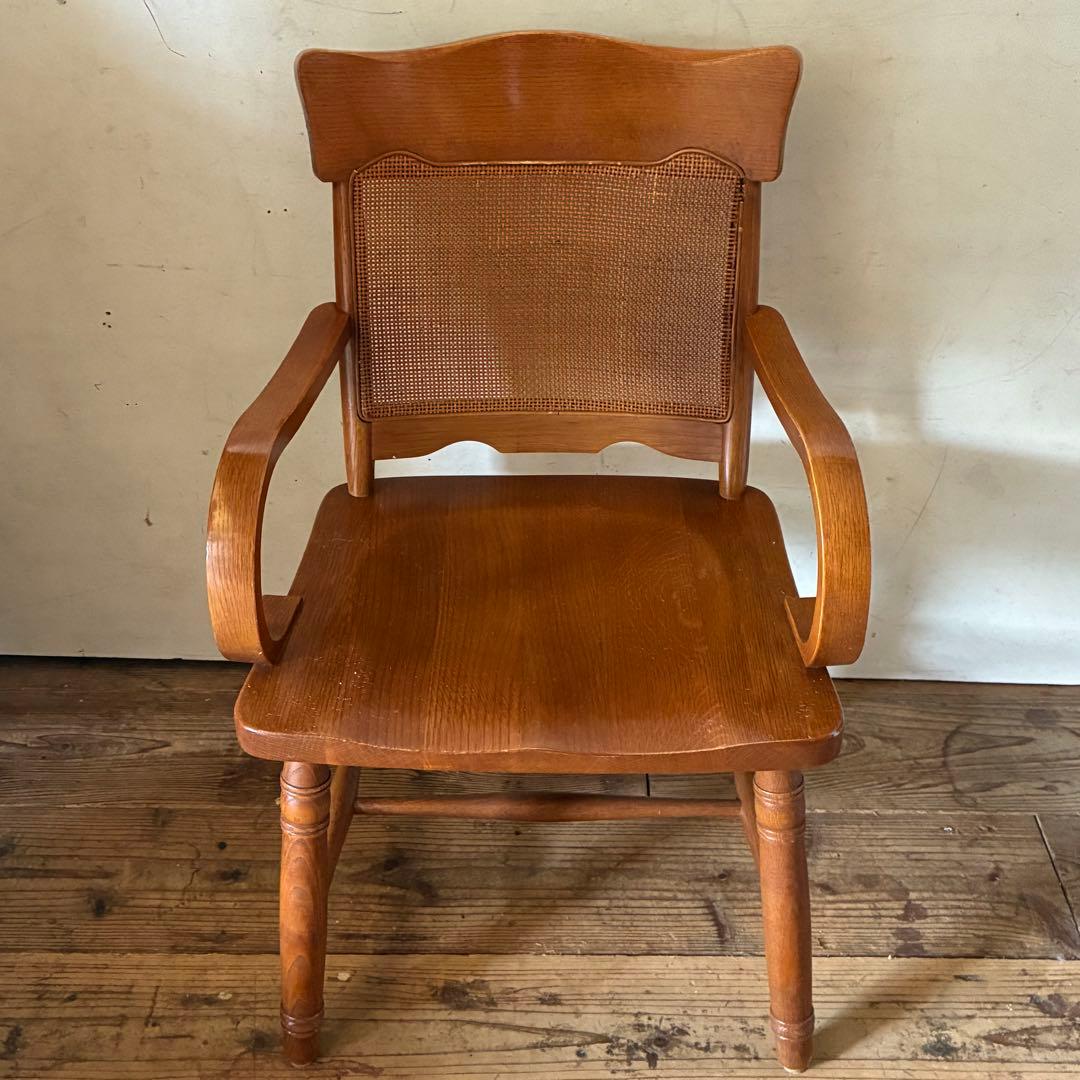 柏木工 ヴィンテージ ダイニング アームチェア ラタン B品 no2