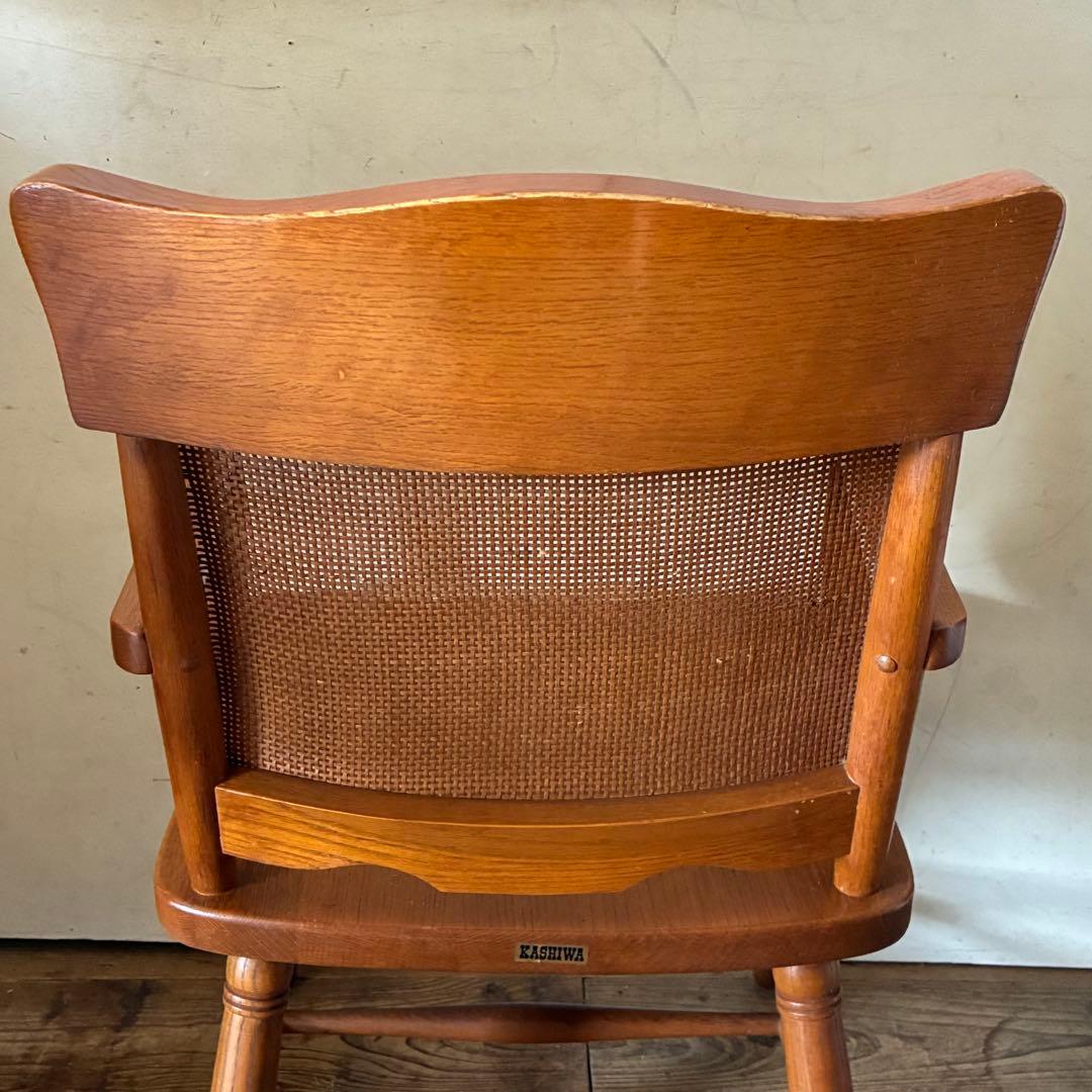 柏木工 ヴィンテージ ダイニング アームチェア ラタン B品 no2