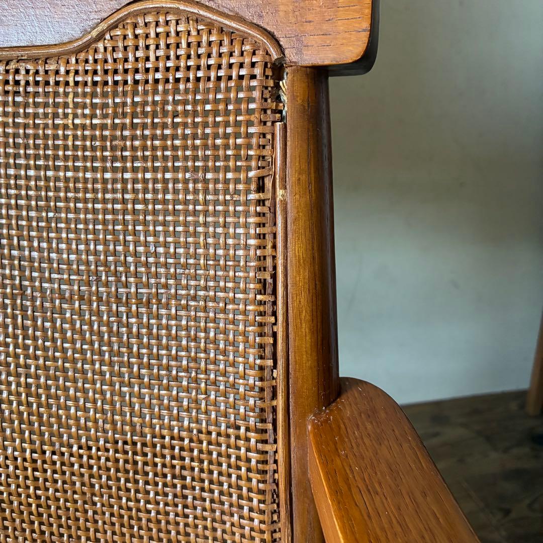 柏木工 ヴィンテージ ダイニング アームチェア ラタン B品 no2