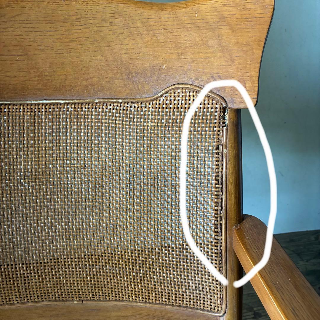 柏木工 ヴィンテージ ダイニング アームチェア ラタン B品 no2