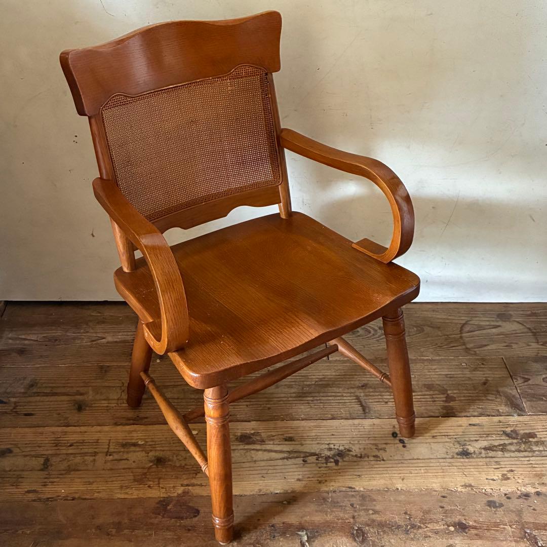 柏木工 ヴィンテージ ダイニング アームチェア ラタン B品 no2