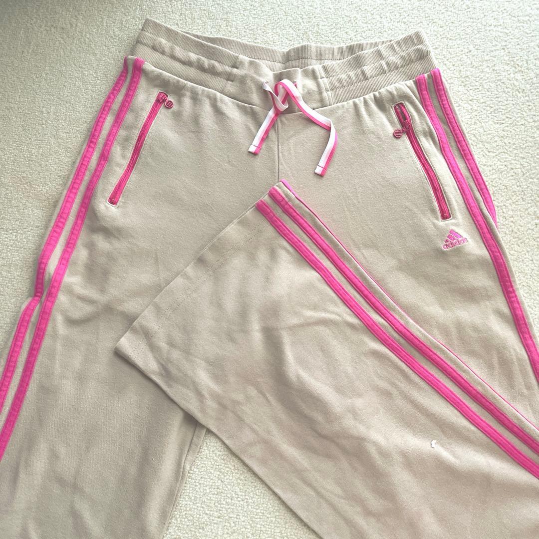 ユーロアディタスadidas ジャージ上下　ベージュ・ピンク