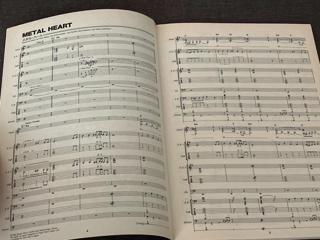 バンドスコア　アクセプト＝メタル・ハート　ACCEPT　L HEART