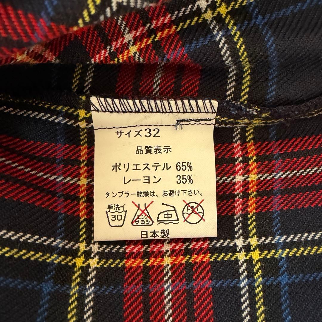 美品✨666 ボンテージパンツ タータンチェック ジップ パンク 日本製　レッド