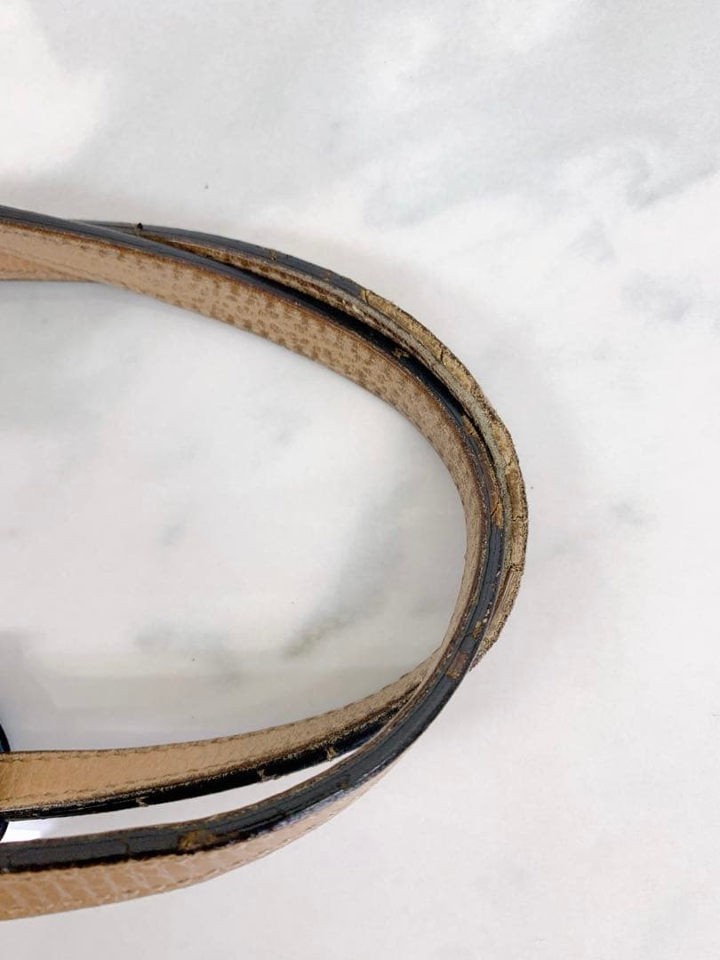 ＋グッチ　スウィング　バイカラー　トートバッグ　カーフスキン　レザー　ブラウン