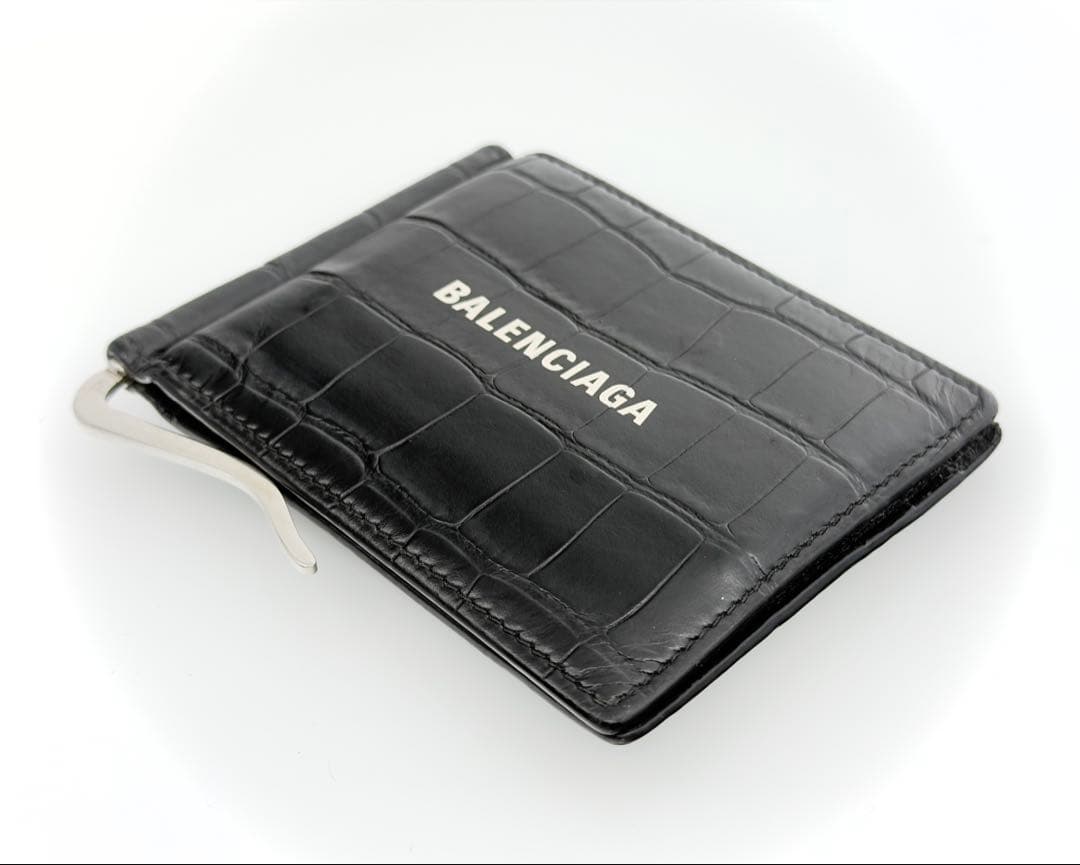 BALENCIAGA バレンシアガ マネークリップ 札入れ クロコ型押し 財布