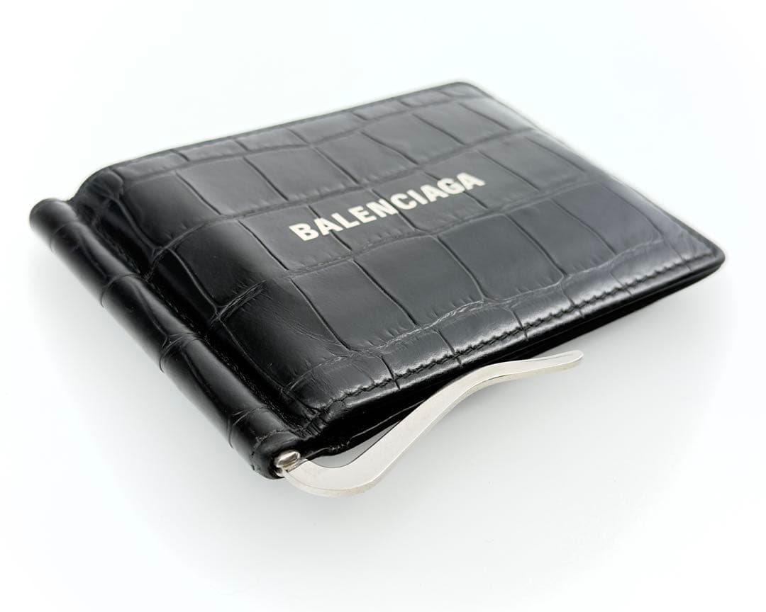 BALENCIAGA バレンシアガ マネークリップ 札入れ クロコ型押し 財布