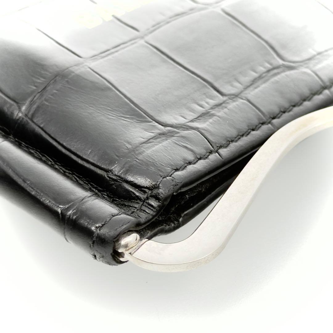 BALENCIAGA バレンシアガ マネークリップ 札入れ クロコ型押し 財布