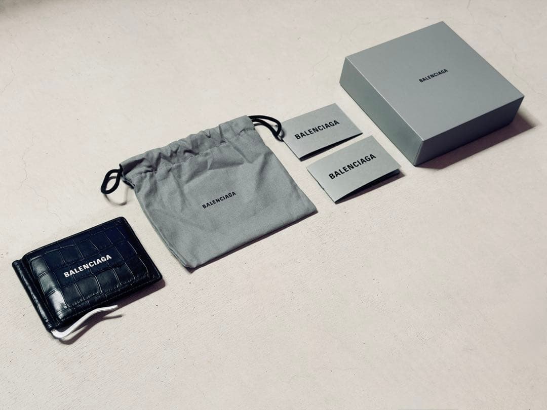 BALENCIAGA バレンシアガ マネークリップ 札入れ クロコ型押し 財布