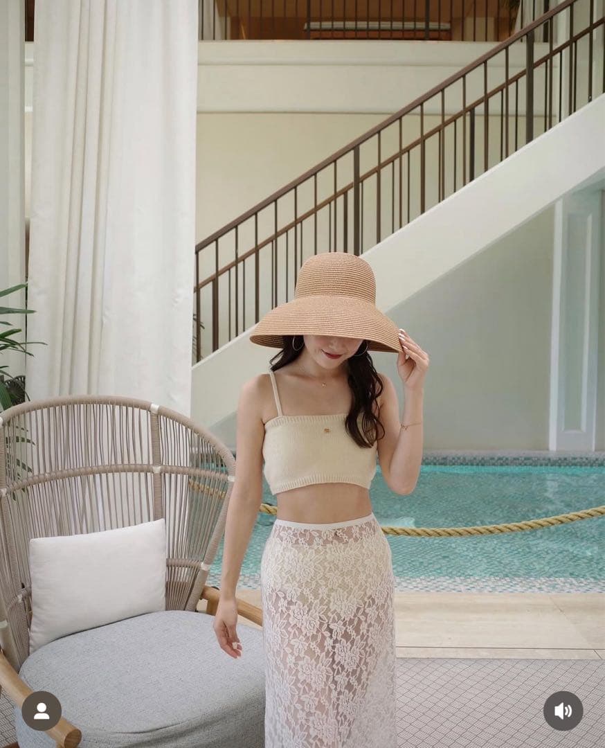 【美品】Acka. lace layered knit swimwear