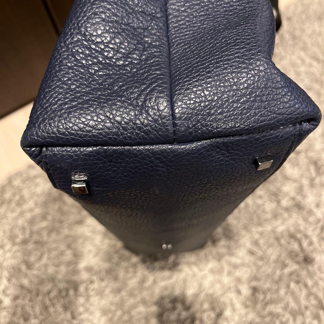 極美品　FURLA レア　ネイビー レザー トートバッグ　ビジネス