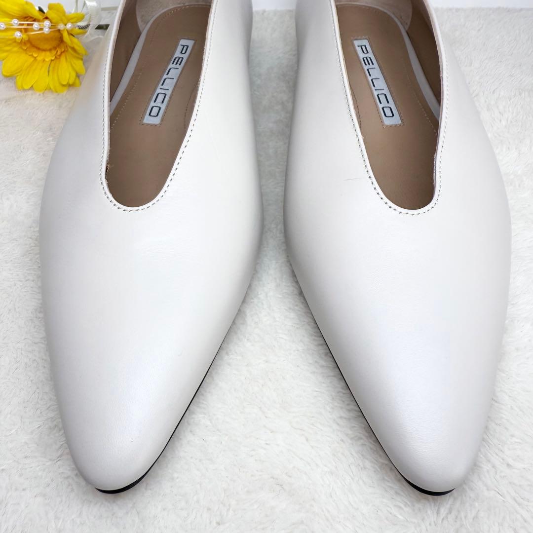 未使用級✨ペリーコ DAMA レザーフラットパンプス グレージュ 38