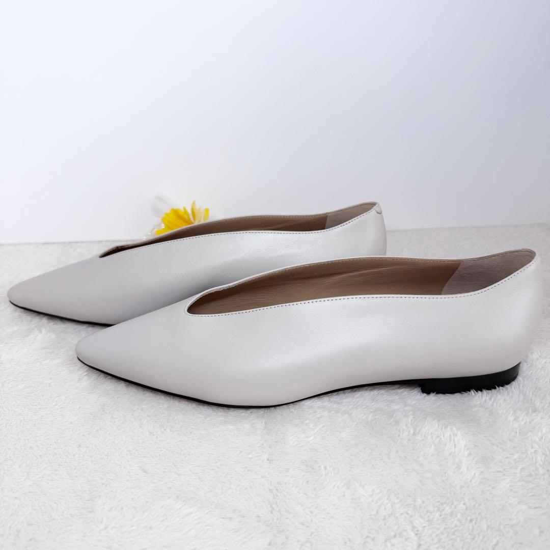 未使用級✨ペリーコ DAMA レザーフラットパンプス グレージュ 38