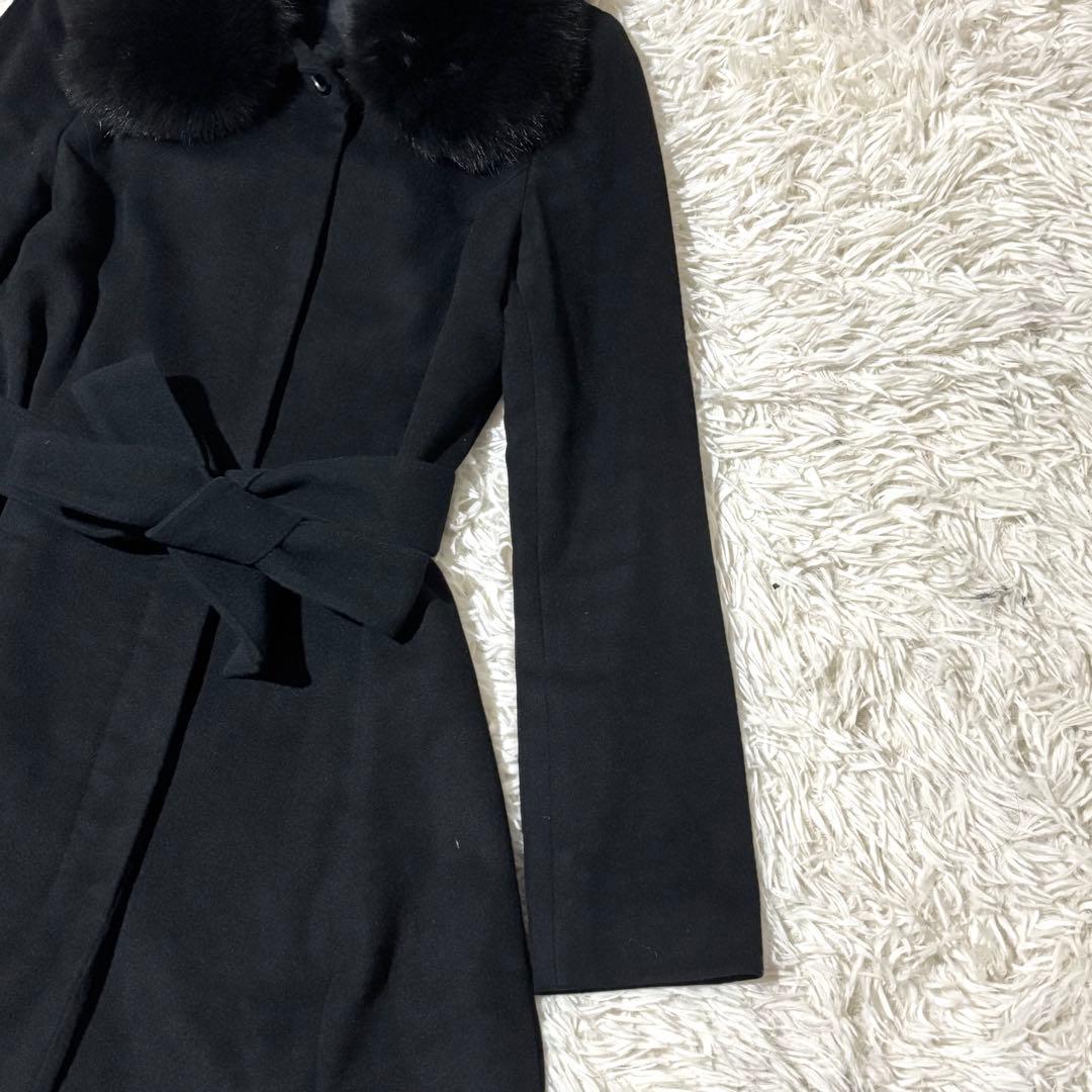 【美品】ANAYI アナイ カシミヤ100％ ロングコート フォックスファー