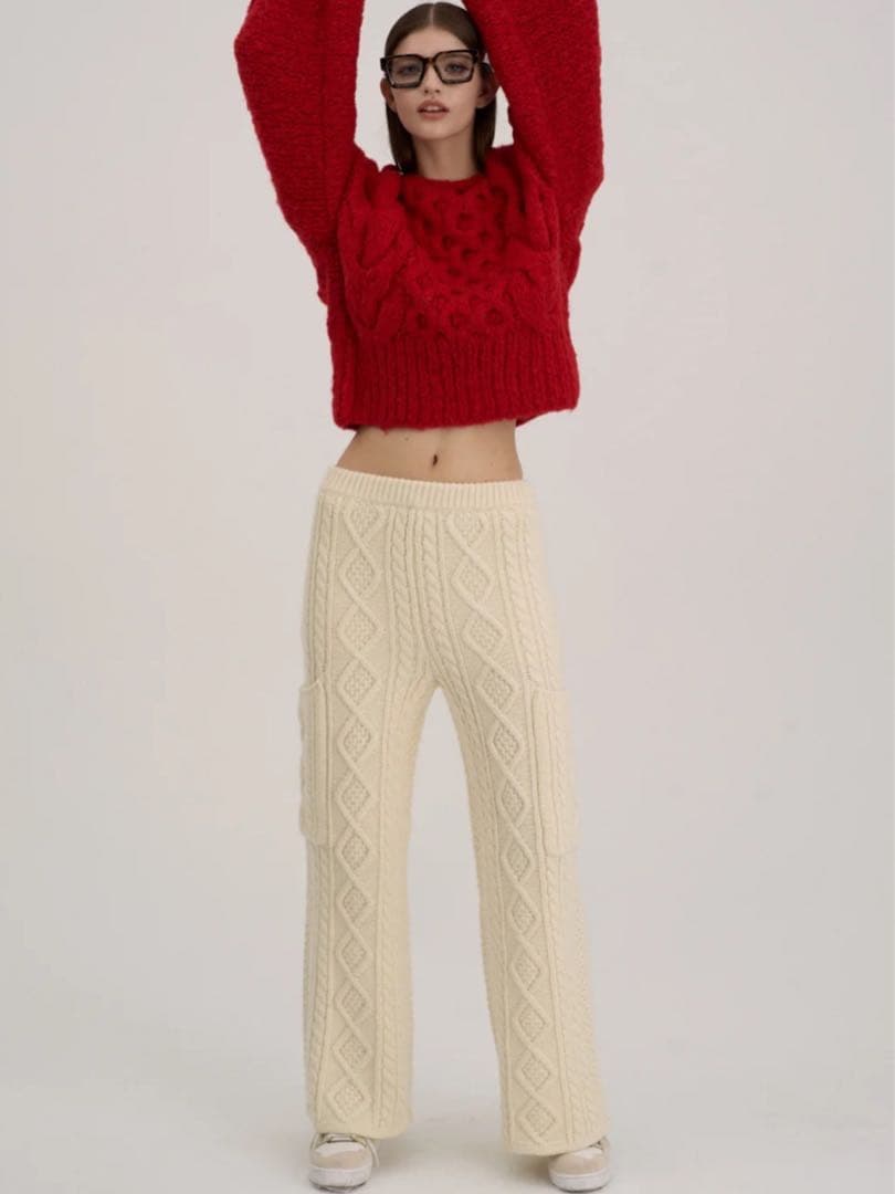 【THE TOÉ】LA ROCHELLE KNIT PANTS ivory