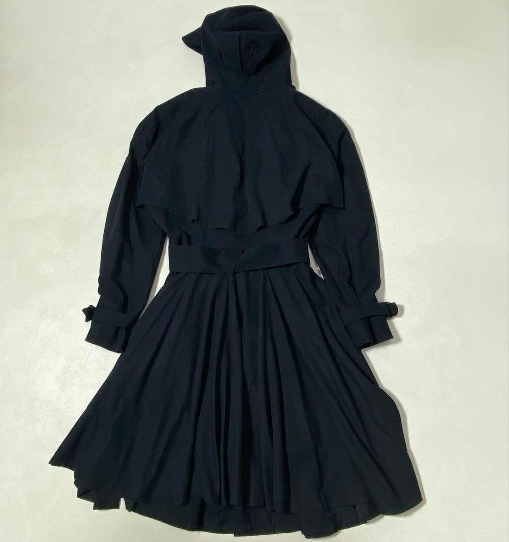 Thierry Mugler 女優襟 フード付き ベルテッドフレアコートコート