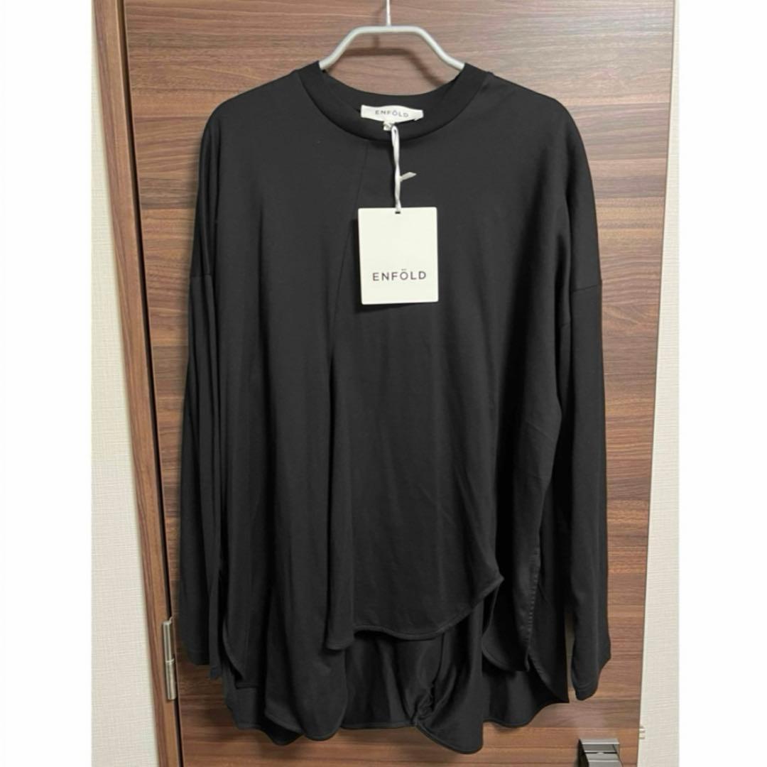 新品タグ付き　スビン天竺 アシンメドレープロンT