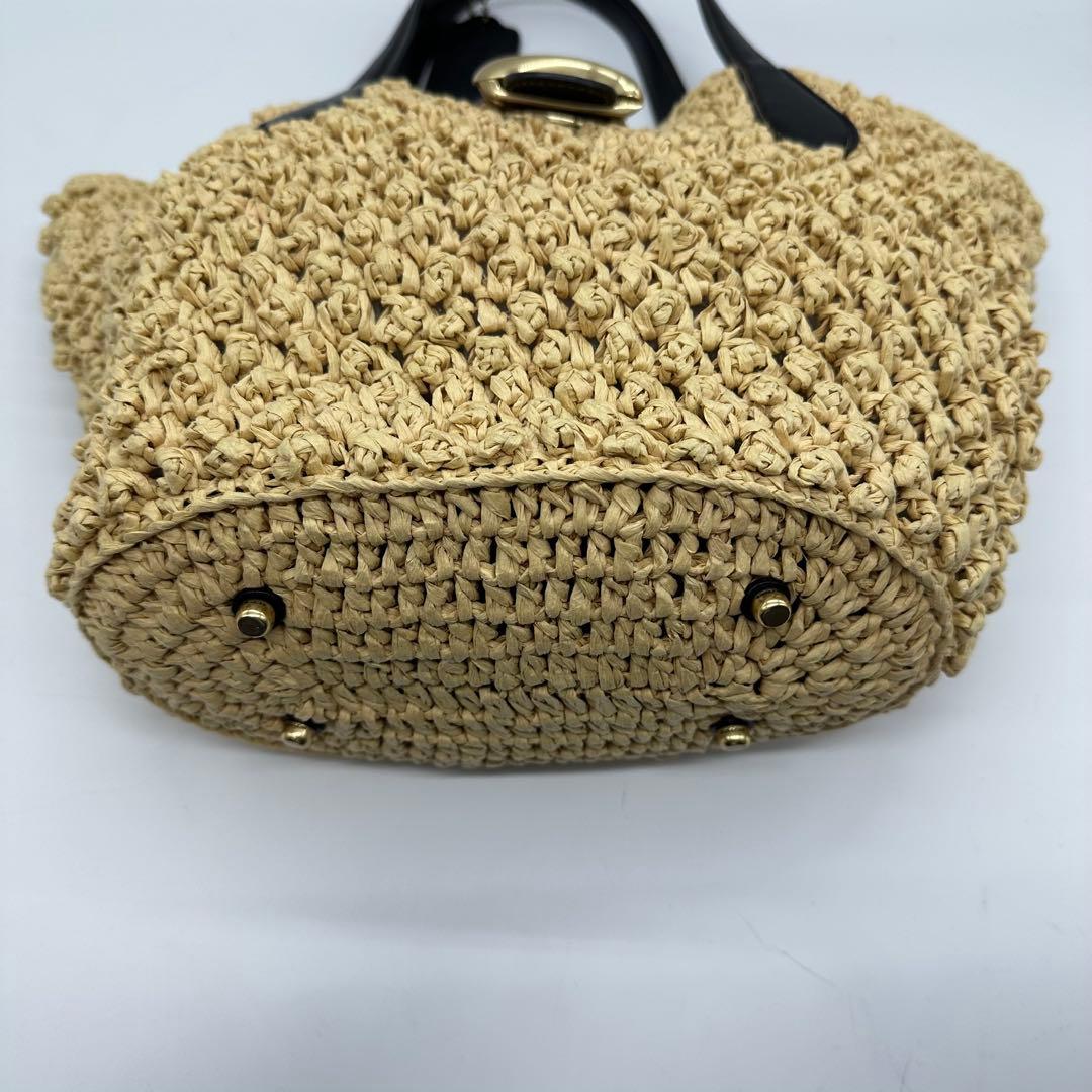 極美品【23SS】完売品 COACH コーチ かごバッグ ストロースモールトート