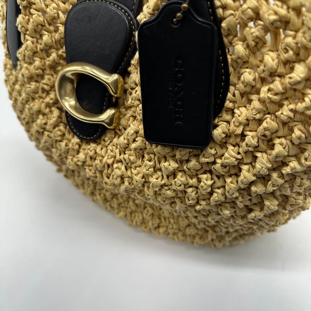 極美品【23SS】完売品 COACH コーチ かごバッグ ストロースモールトート