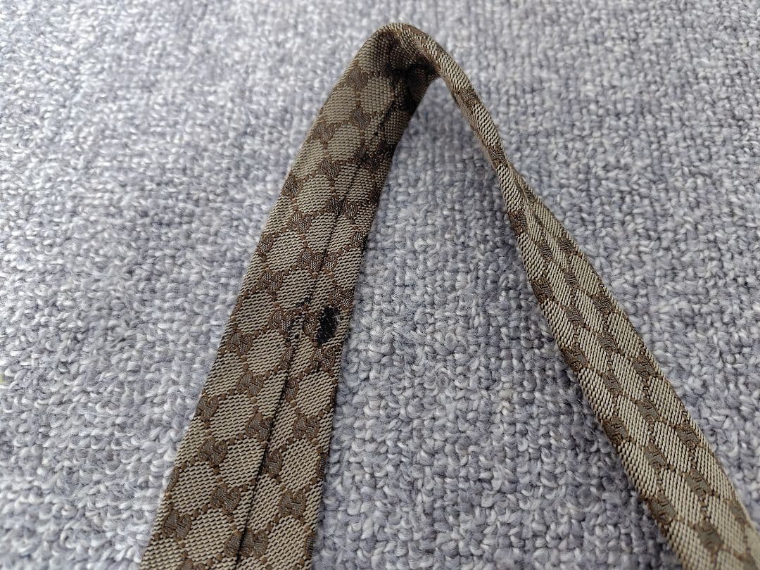 新品 GUCCI ネクタイ ゴールド GGチェック シェリーライン 箱付き