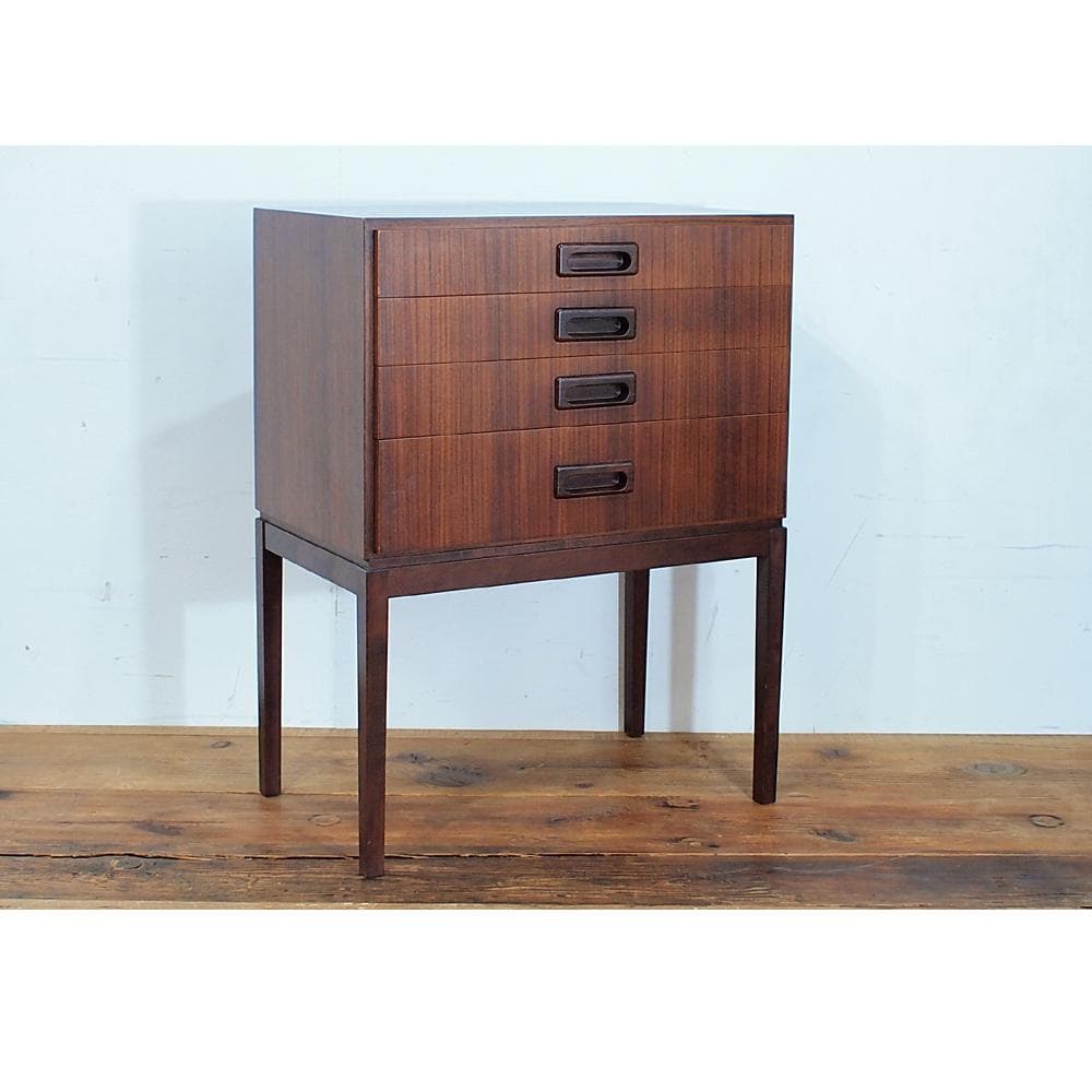 ビンテージ ローズウッド材 カトラリーチェスト 4段 検索/北欧デンマーク