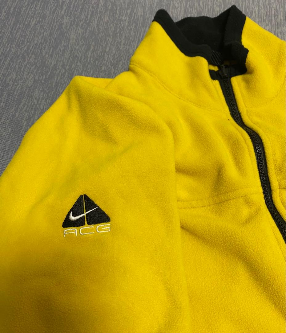 ナイキ acg 90s フリース ジャケット Mサイズ 刺繍 イエロー 黄色