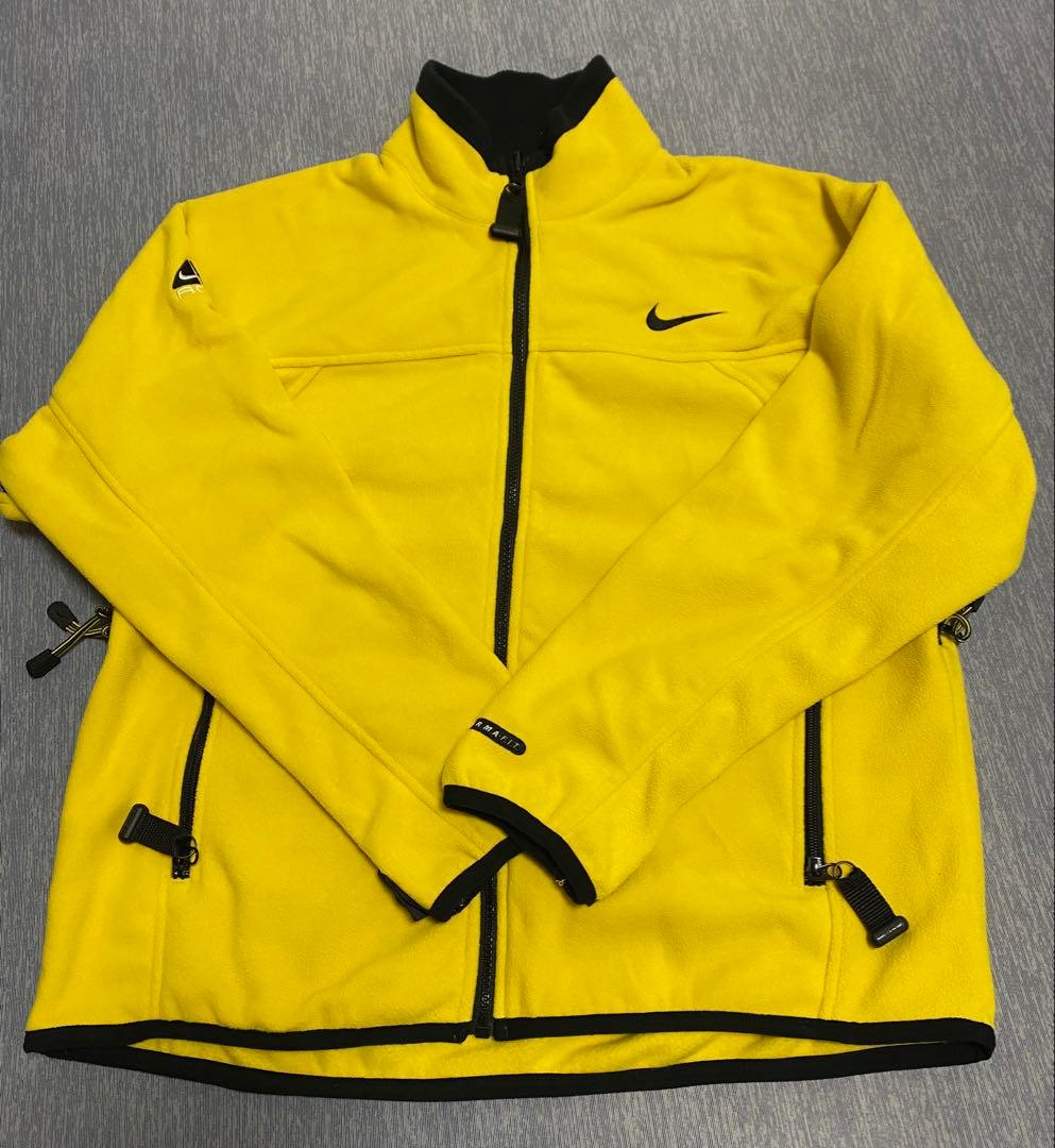ナイキ acg 90s フリース ジャケット Mサイズ 刺繍 イエロー 黄色