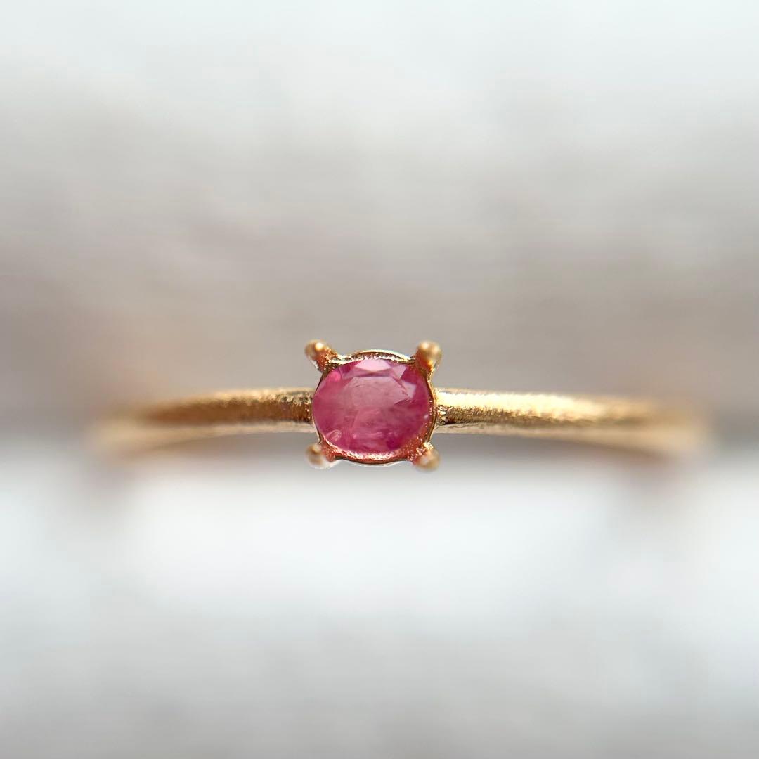 赤いエメラルド♡ レッドベリルのフリーサイズリング