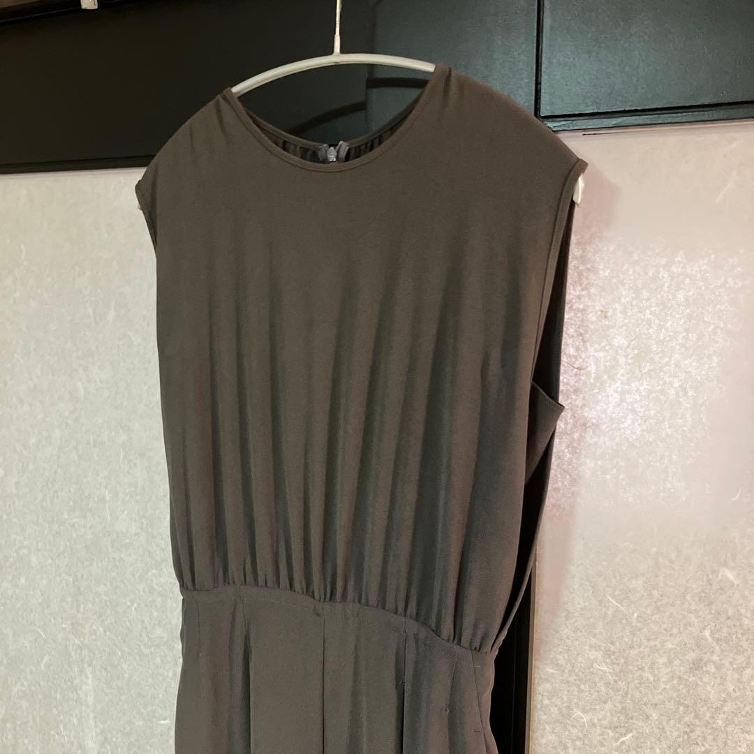 デプレ　ジャージーライクジョーゼット オールインワン36Mチャコールグレー