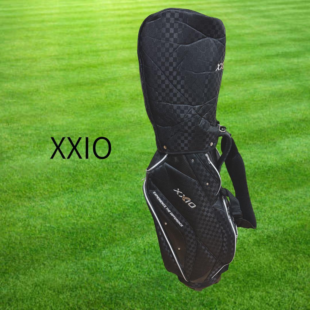 K457 XXIO GGC-X161 ブラックチェック キャディバッグ