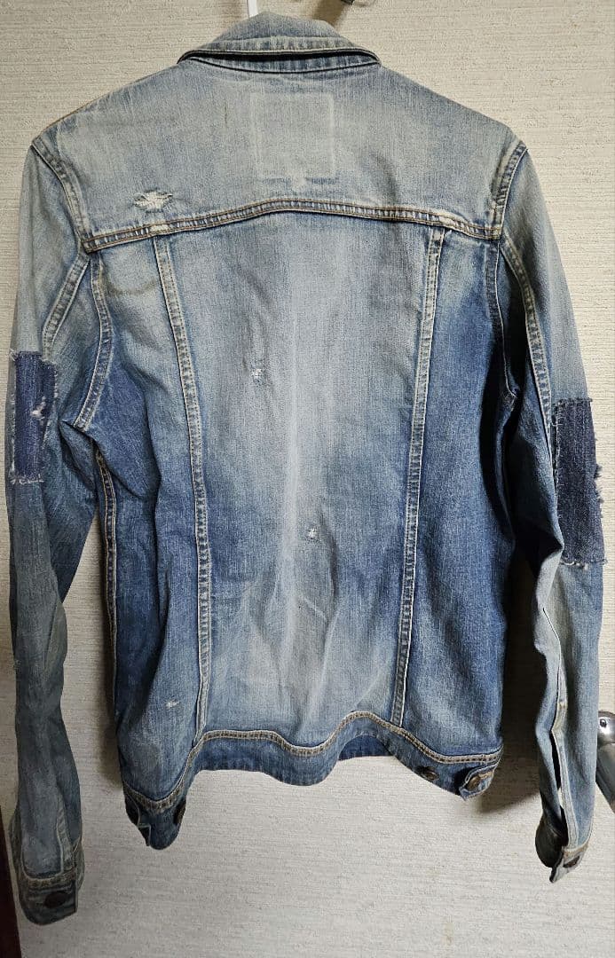 ウノピュ デニムジャケット Safari掲載 LEON レインボーステッチ